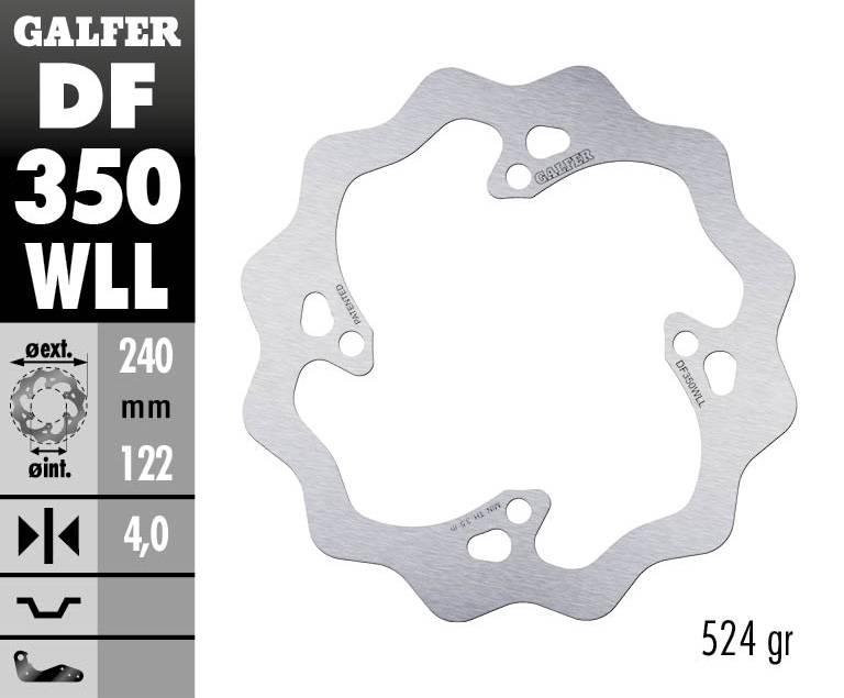 Заден спирачен диск Galfer WAVE FIXED SOLID 240x4mm DF350WLL 1