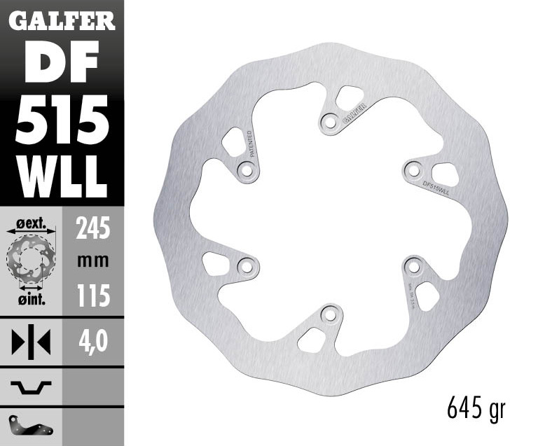 Заден спирачен диск Galfer WAVE FIXED SOLID 245X5MM DF515WLL 1