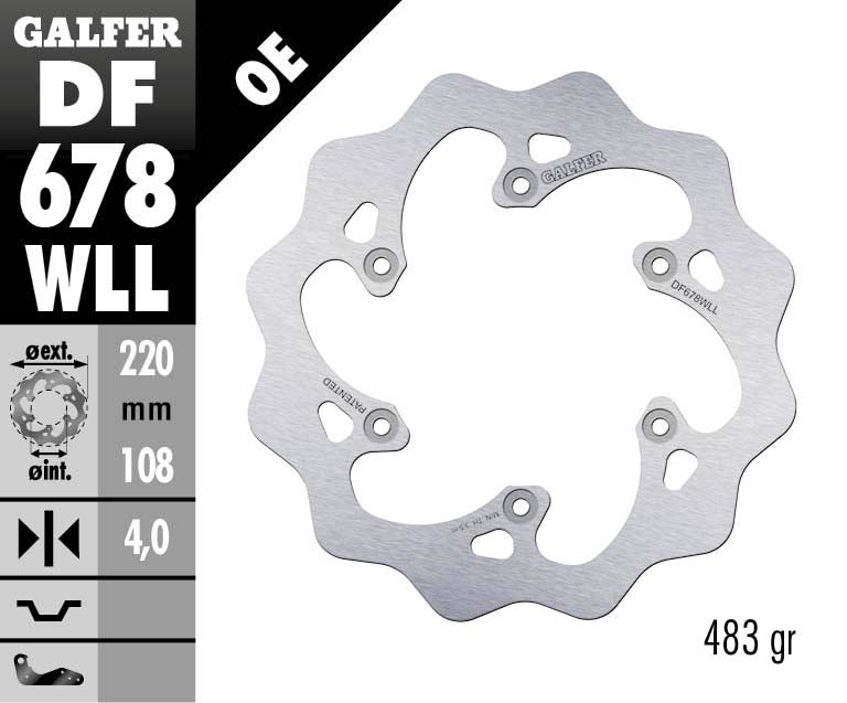 Заден спирачен диск Galfer WAVE FIXED SOLID DF678WLL 1