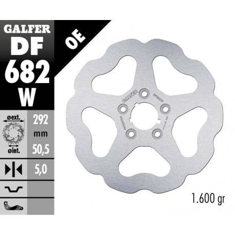 Заден спирачен диск Galfer WAVE FIXED DISC WAVE FIXED 292x5mm DF682W 1