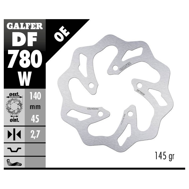 Заден спирачен диск Galfer WAVE FIXED DISC WAVE FIXED 140x2,7mm DF780W 1