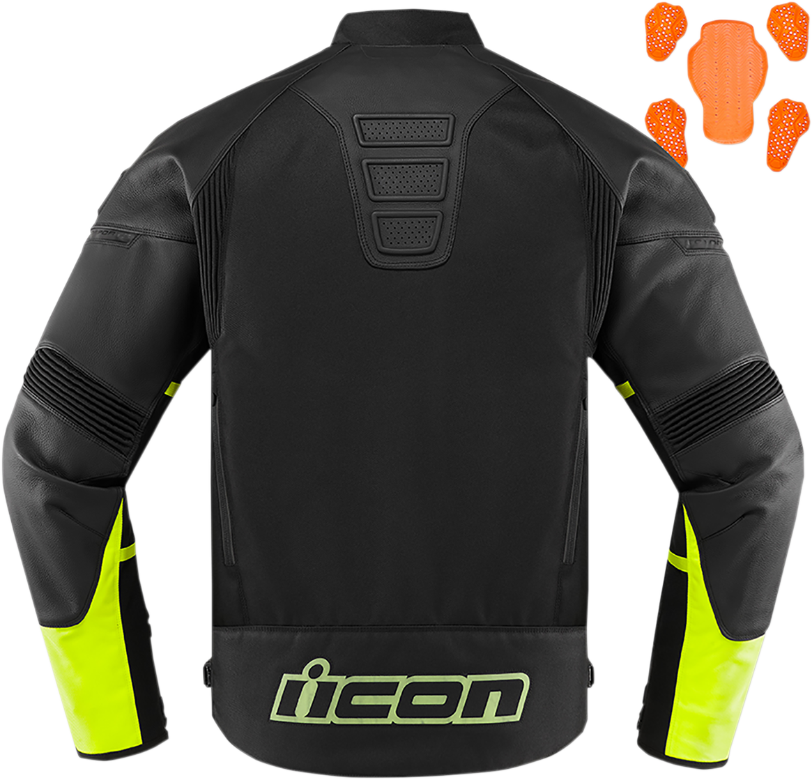 Мото яке ICON CONTRA2 LEATHER HI-VIZ — снимка 2