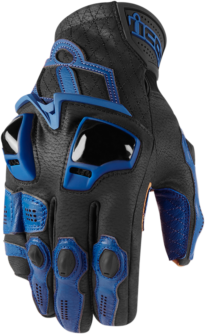 Кожени мото ръкавици ICON HYPERSPORT SHORT - BLUE