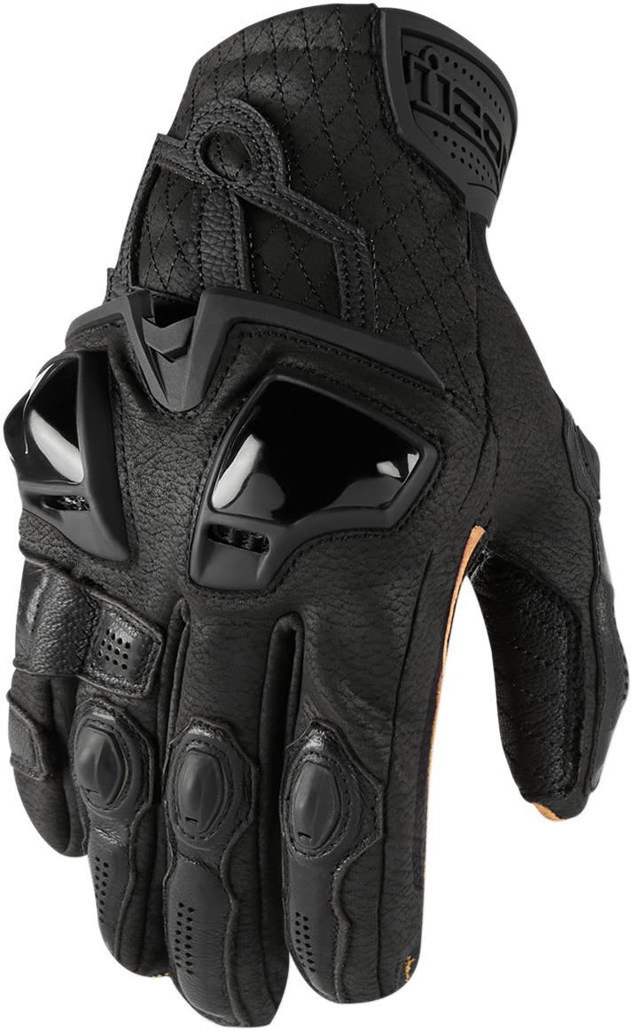 Кожени мото ръкавици ICON HYPERSPORT SHORT - BLACK