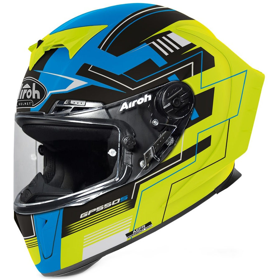 КАСКА AIROH GP550 S CHALLENGE BLUE/YELLOW MATT 1