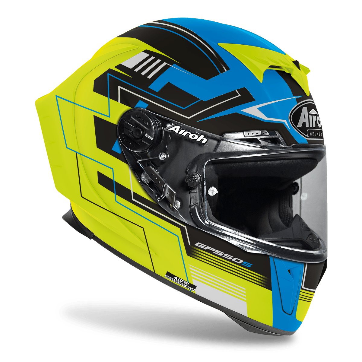 КАСКА AIROH GP550 S CHALLENGE BLUE/YELLOW MATT — снимка 2