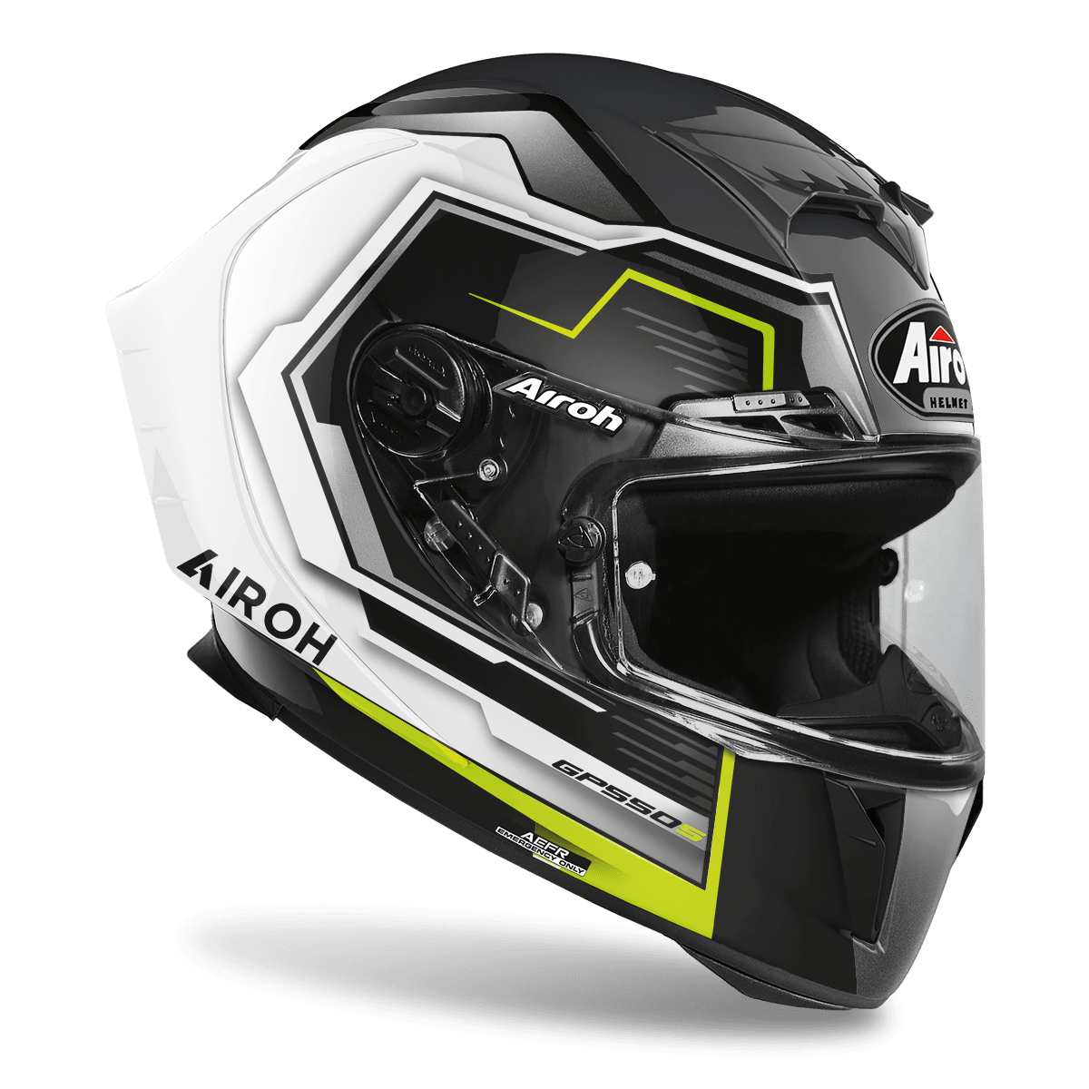 КАСКА AIROH GP550 S RUSH WHITE/YELLOW — снимка 2