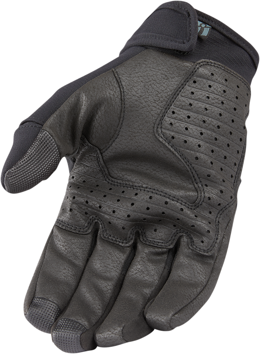 Кожени мото ръкавици ICON STORMHAWK - BLACK — снимка 2