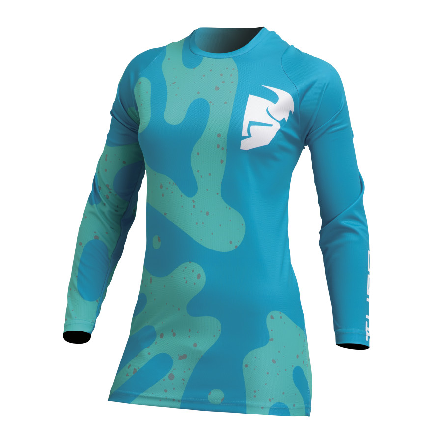 Дамско мотокрос джърси THOR WOMEN'S SECTOR DISGUISE TEAL/AQUA 1