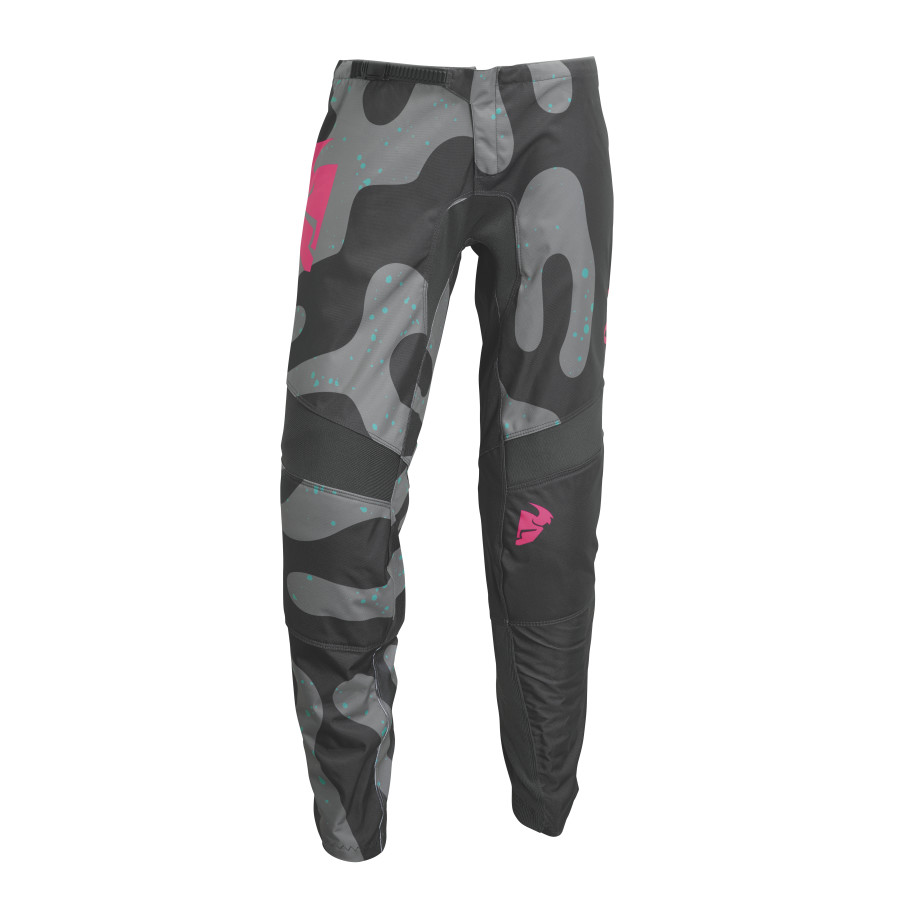Дамски мотокрос брич THOR WOMEN'S SECTOR DISGUISE GRAY/PINK 1