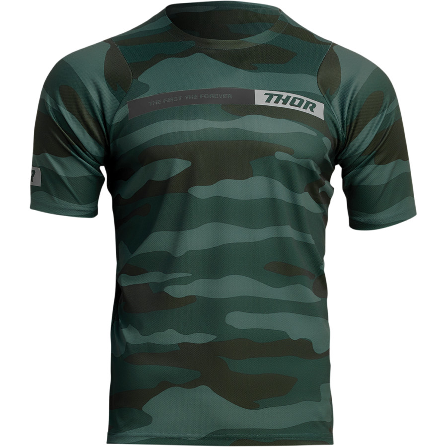 Вело джърси THOR ASSIST CAMO SHORT SLEEVE GREEN 1