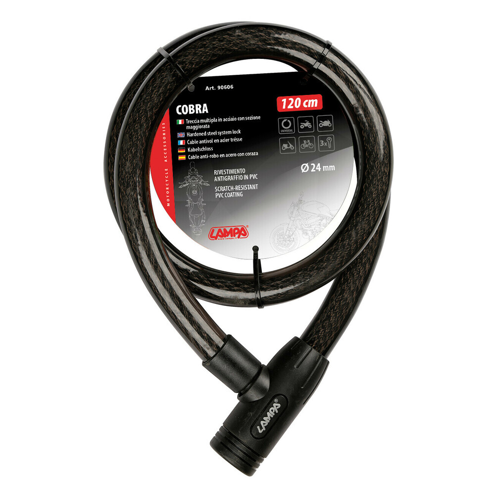 Заключващ мото кабел – COBRA 90606 — снимка 3