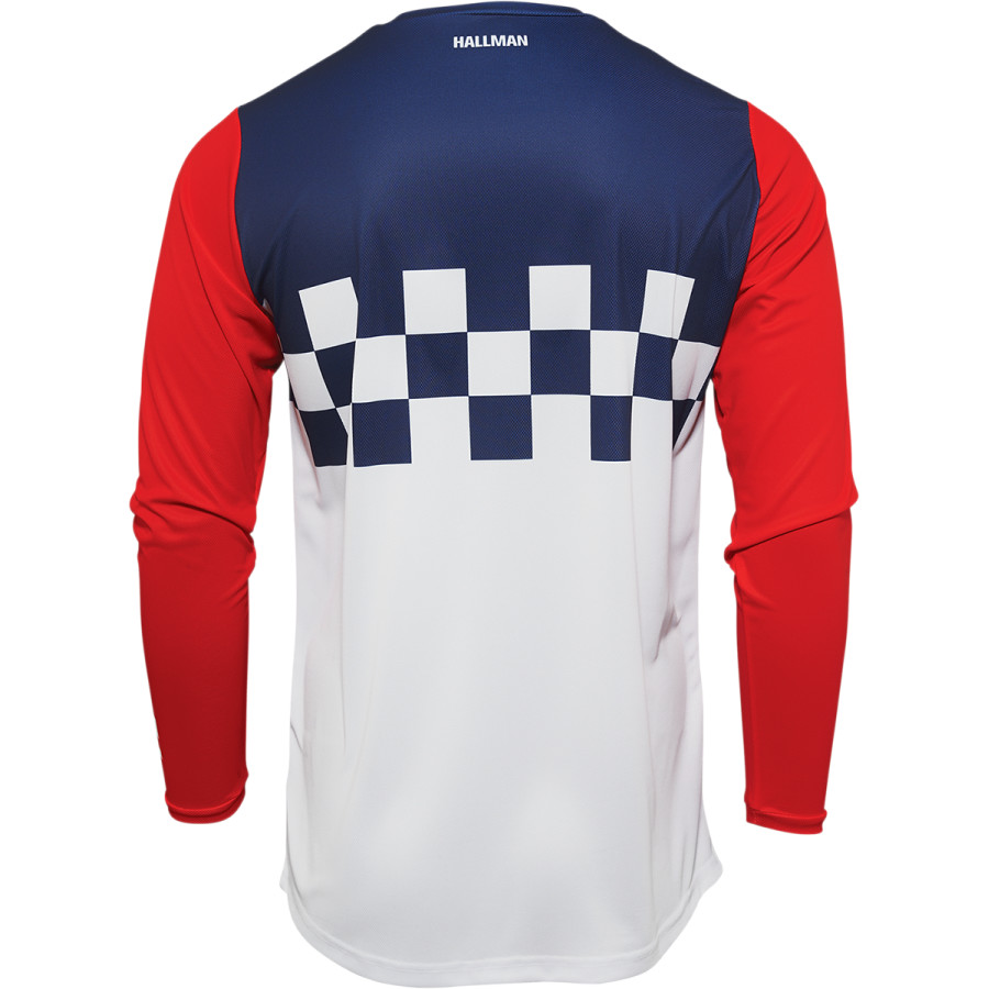 Мотокрос джърси THOR HALLMAN DIFFER CHEQ WHITE/RED/BLUE — снимка 2