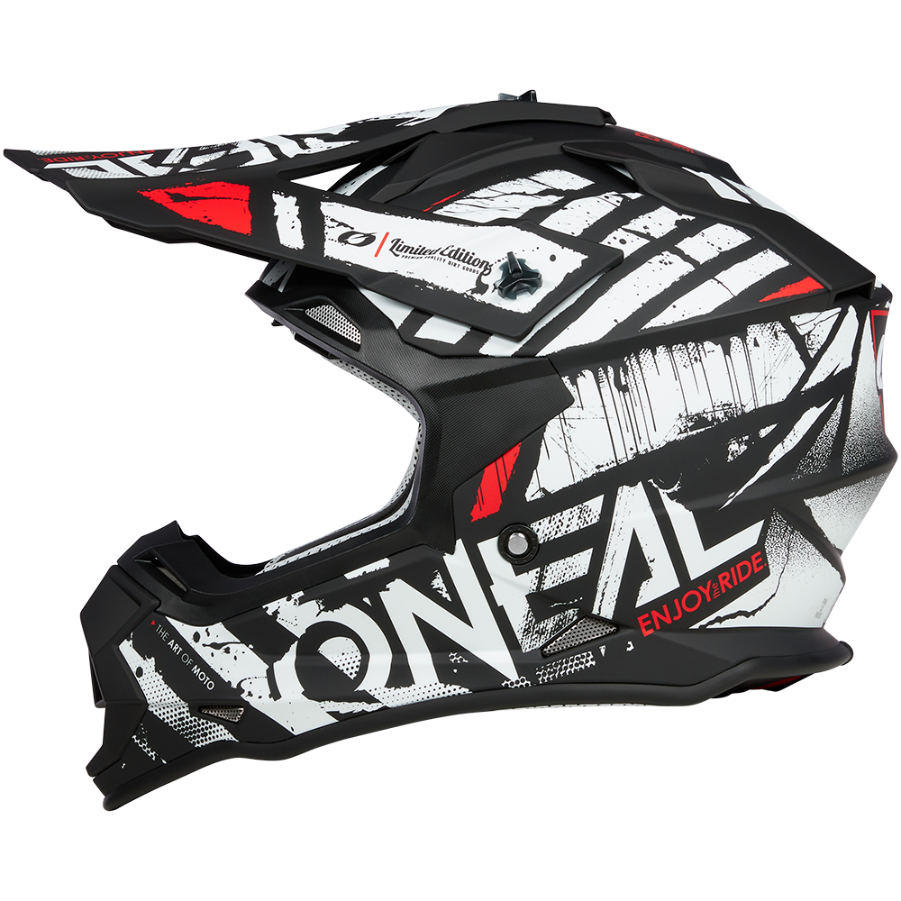 Мотокрос каска O'NEAL 2SERIES GLITCH V.23 BLACK/WHITE — снимка 3