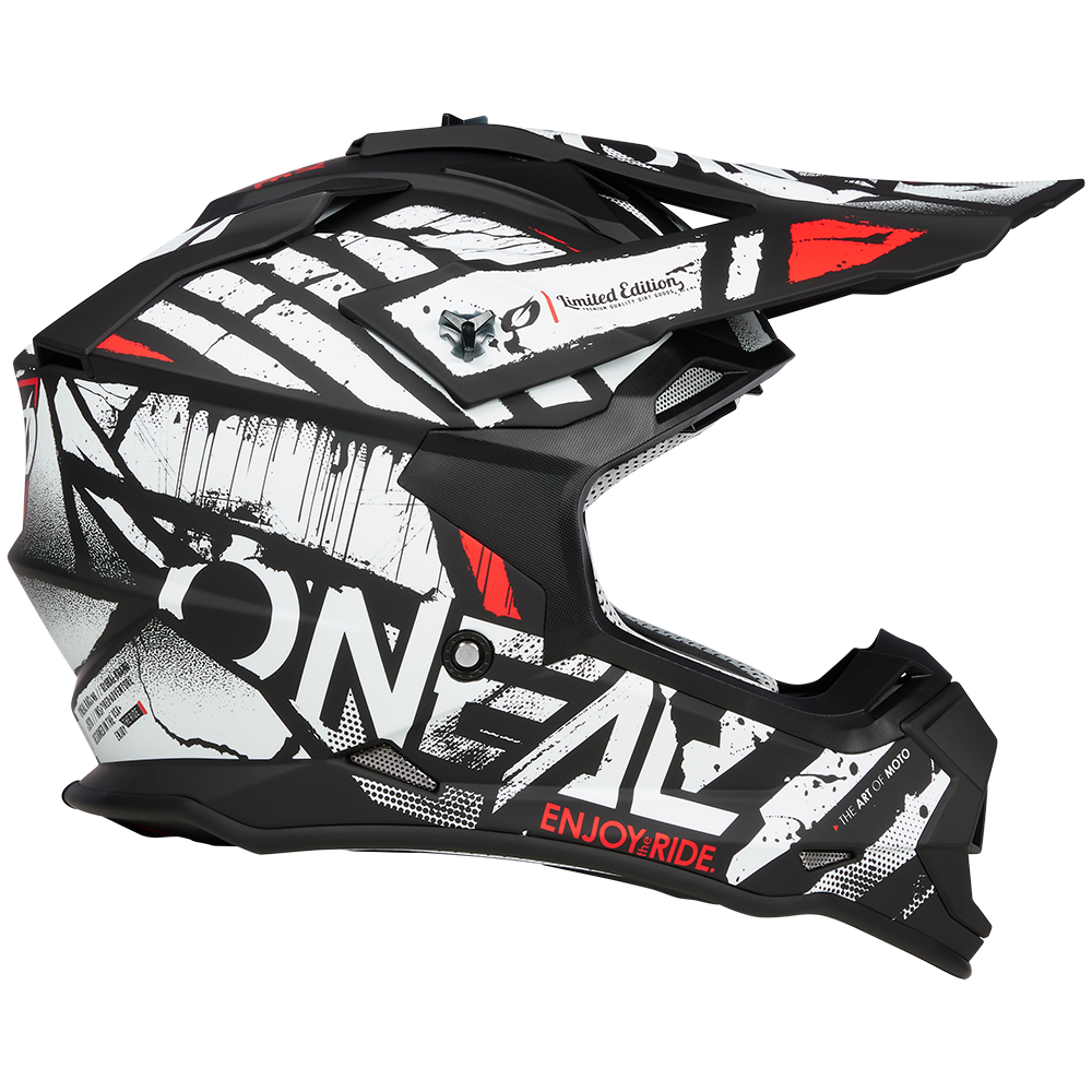 Мотокрос каска O'NEAL 2SERIES GLITCH V.23 BLACK/WHITE — снимка 4