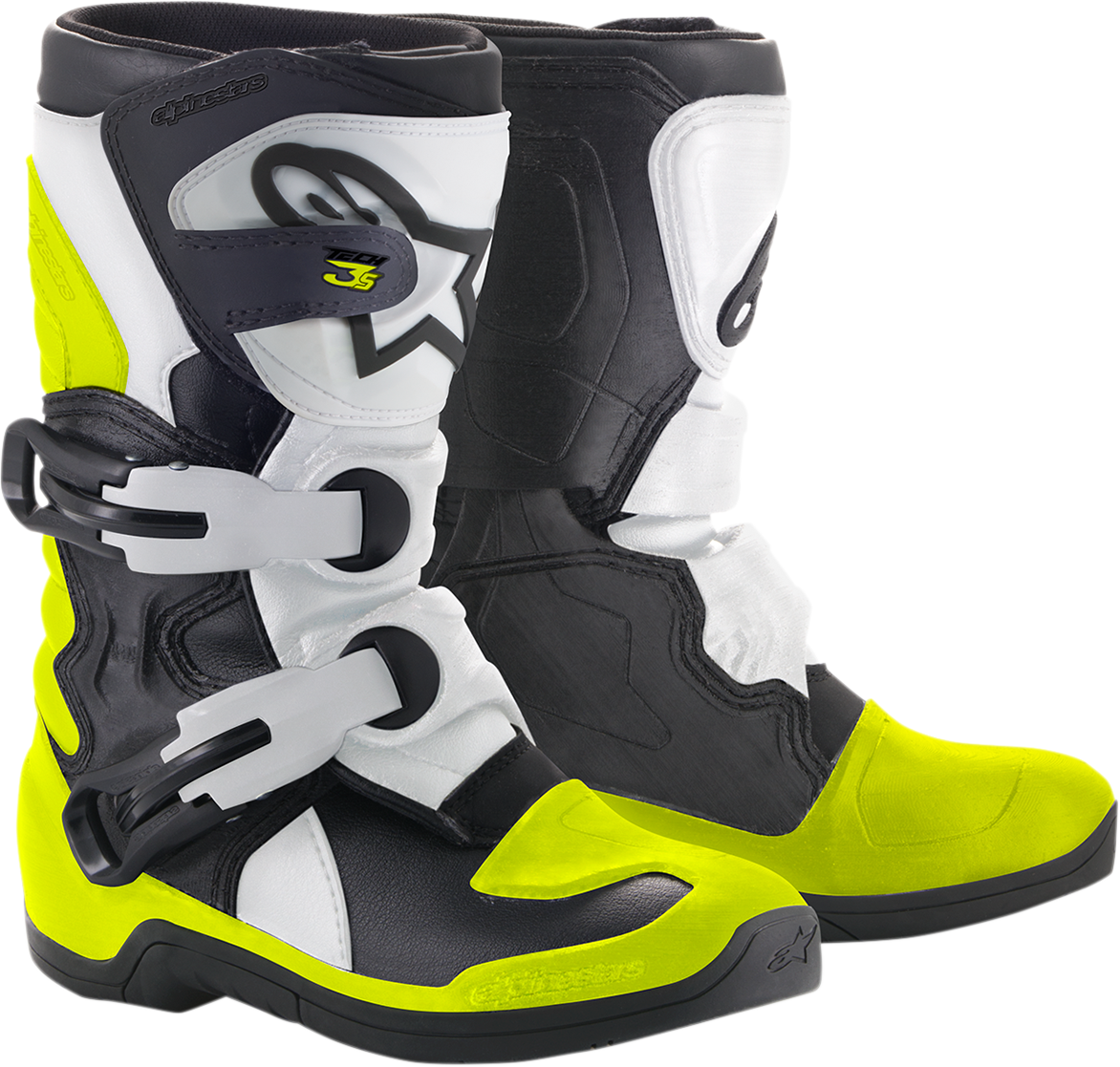 Детски мотокрос ботуши Alpinestars TECH 3S KIDS BLACK/WHITE/FLUOYELLOW