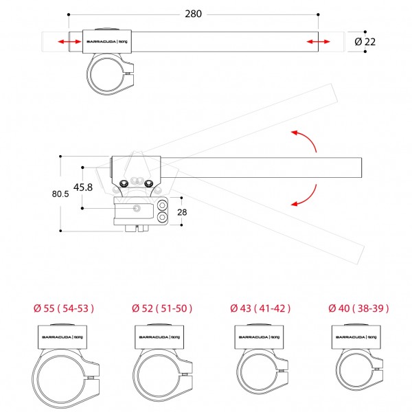 Кормило BARRACUDA CLIP-ON 52mm — снимка 3