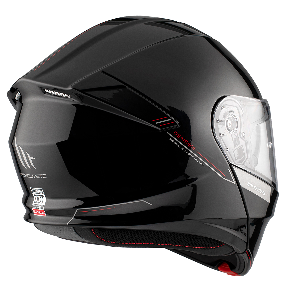 Отваряема каска MT GENESIS A1 GLOSS BLACK — снимка 5