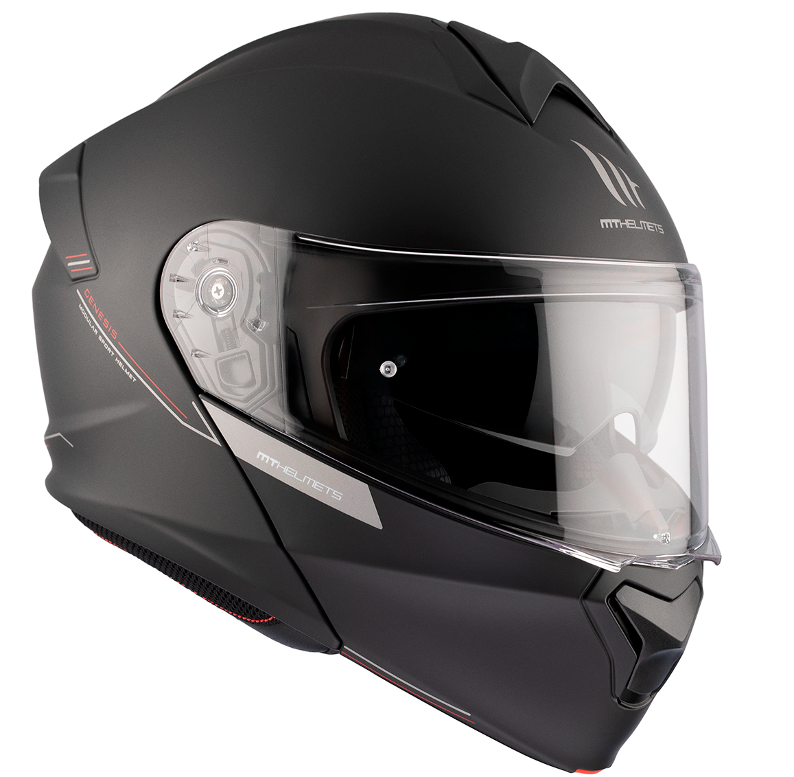 Отваряема каска MT GENESIS A1 BLACK MATT — снимка 3