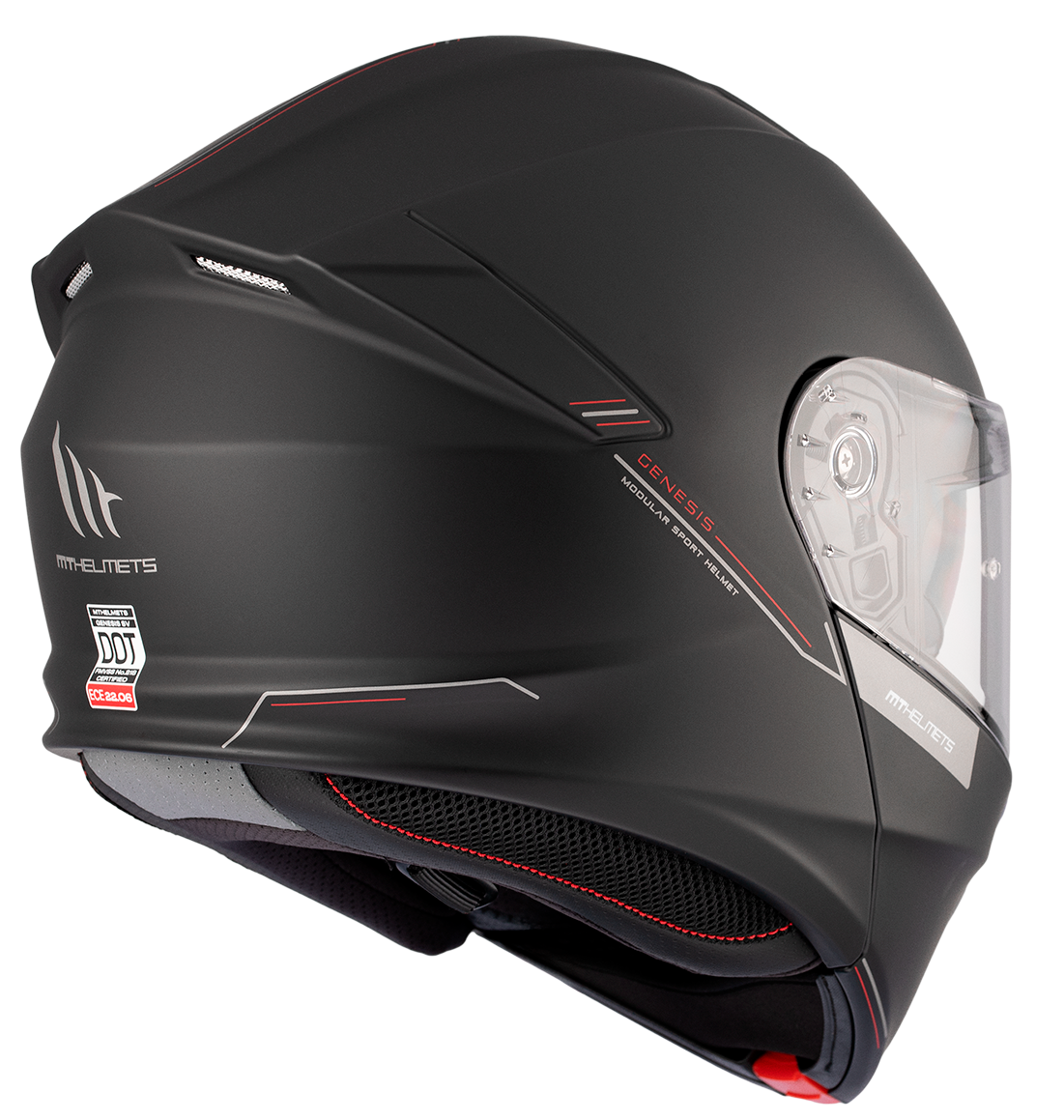 Отваряема каска MT GENESIS A1 BLACK MATT — снимка 5
