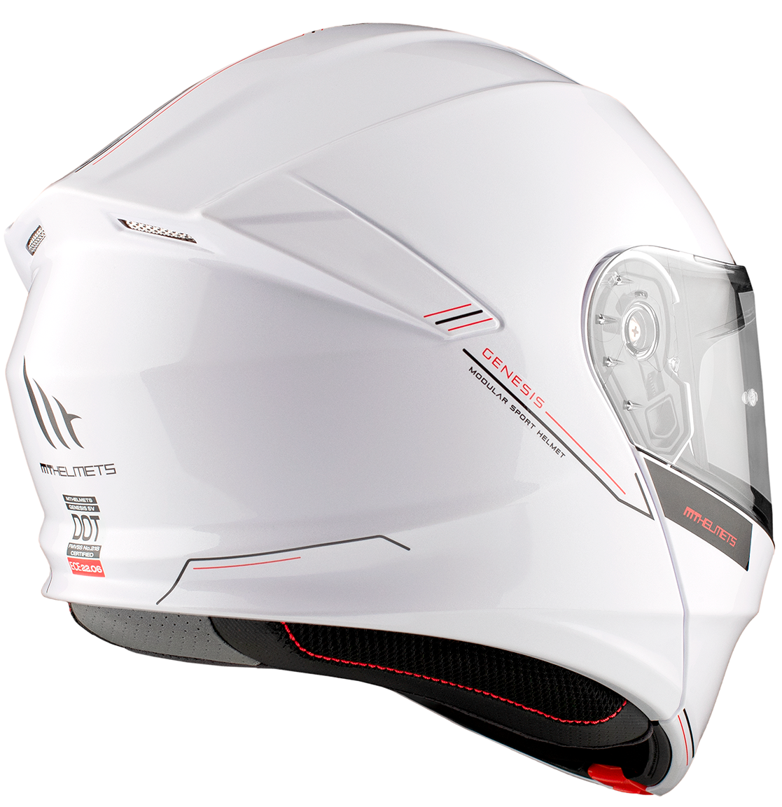 Отваряема каска MT GENESIS A0 GLOSS WHITE — снимка 3