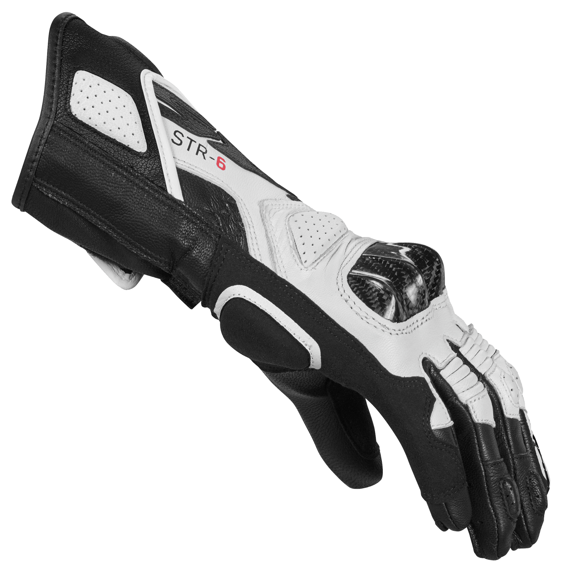 Дамски кожени мото ръкавици SPIDI STR-6 Black/White — снимка 3