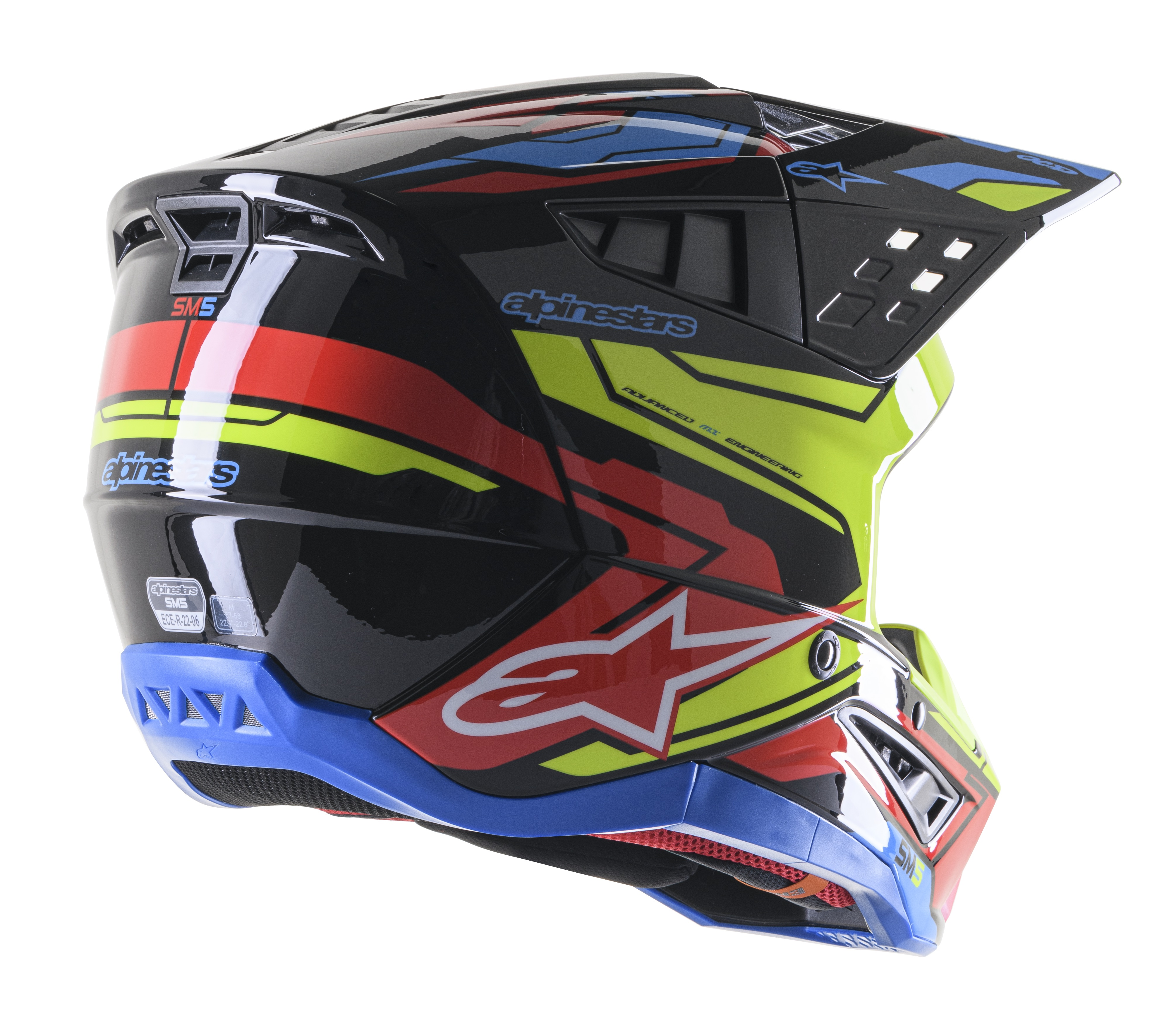 Мотокрос каска ALPINESTARS SM5 SM5 ACT2 BK/Y/R — снимка 2