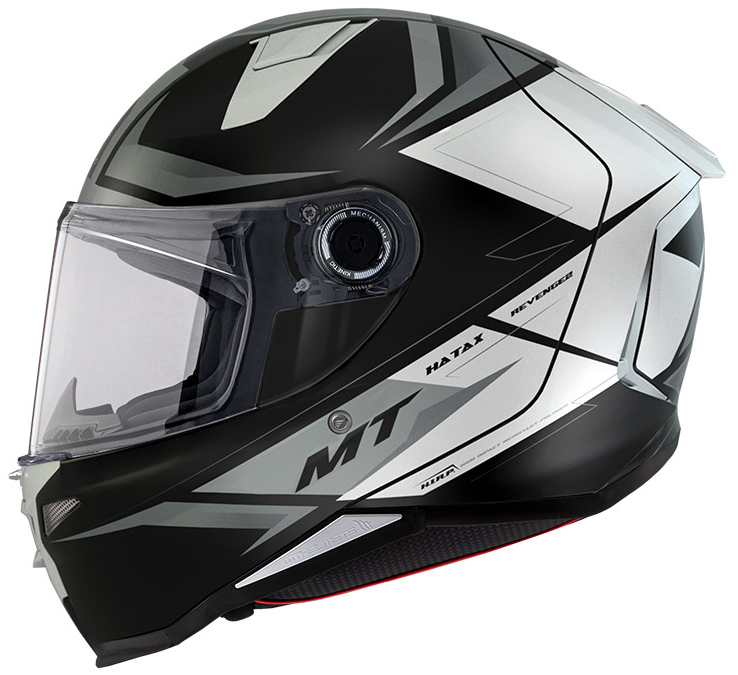 Каска MT REVENGE 2 S HATAX B2 BLACK/GREY/WHITE GLOSS — снимка 2