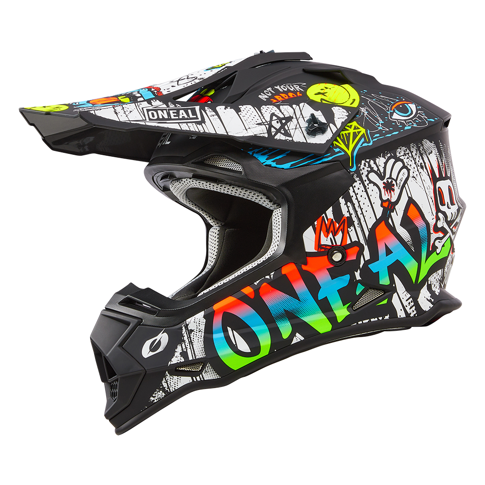 Мотокрос каска O'NEAL 2SERIES RANCID BLACK/WHITE — снимка 3