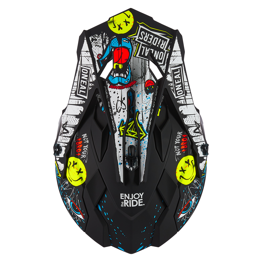 Мотокрос каска O'NEAL 2SERIES RANCID BLACK/WHITE — снимка 5
