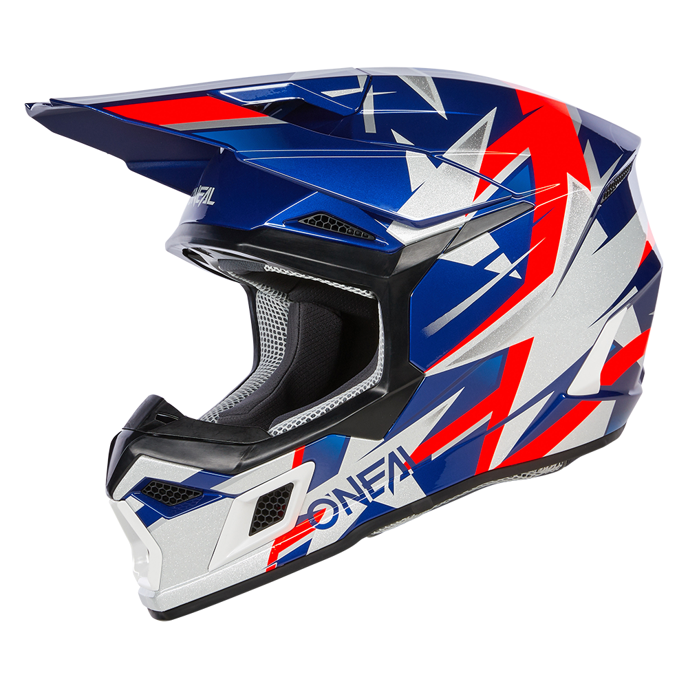 Мотокрос каска O'NEAL 3SERIES RIDE BLUE/WHITE/RED V.24 — снимка 3