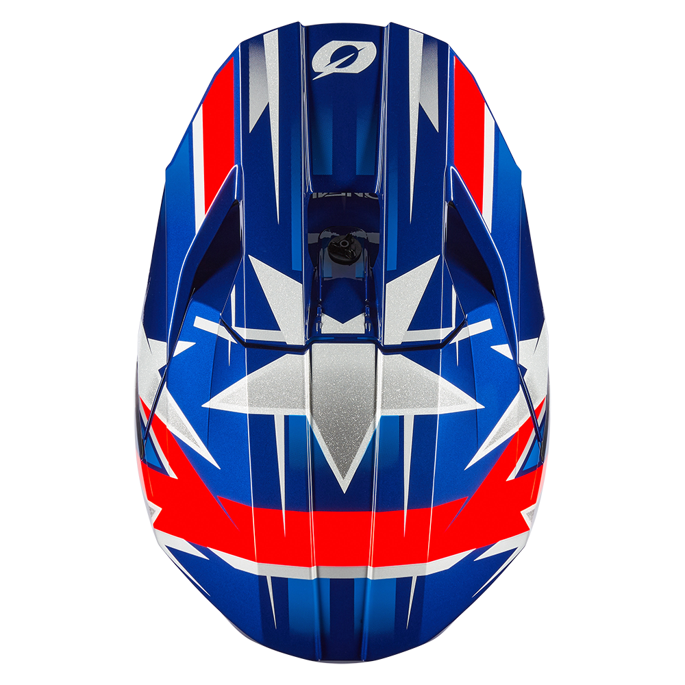 Мотокрос каска O'NEAL 3SERIES RIDE BLUE/WHITE/RED V.24 — снимка 4
