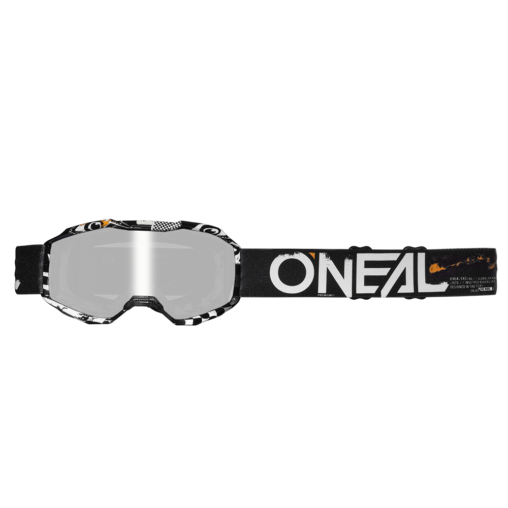 Детски крос очила O'NEAL B-10 ATTACK BLACK/WHITE - SILVER MIRROR V.24
