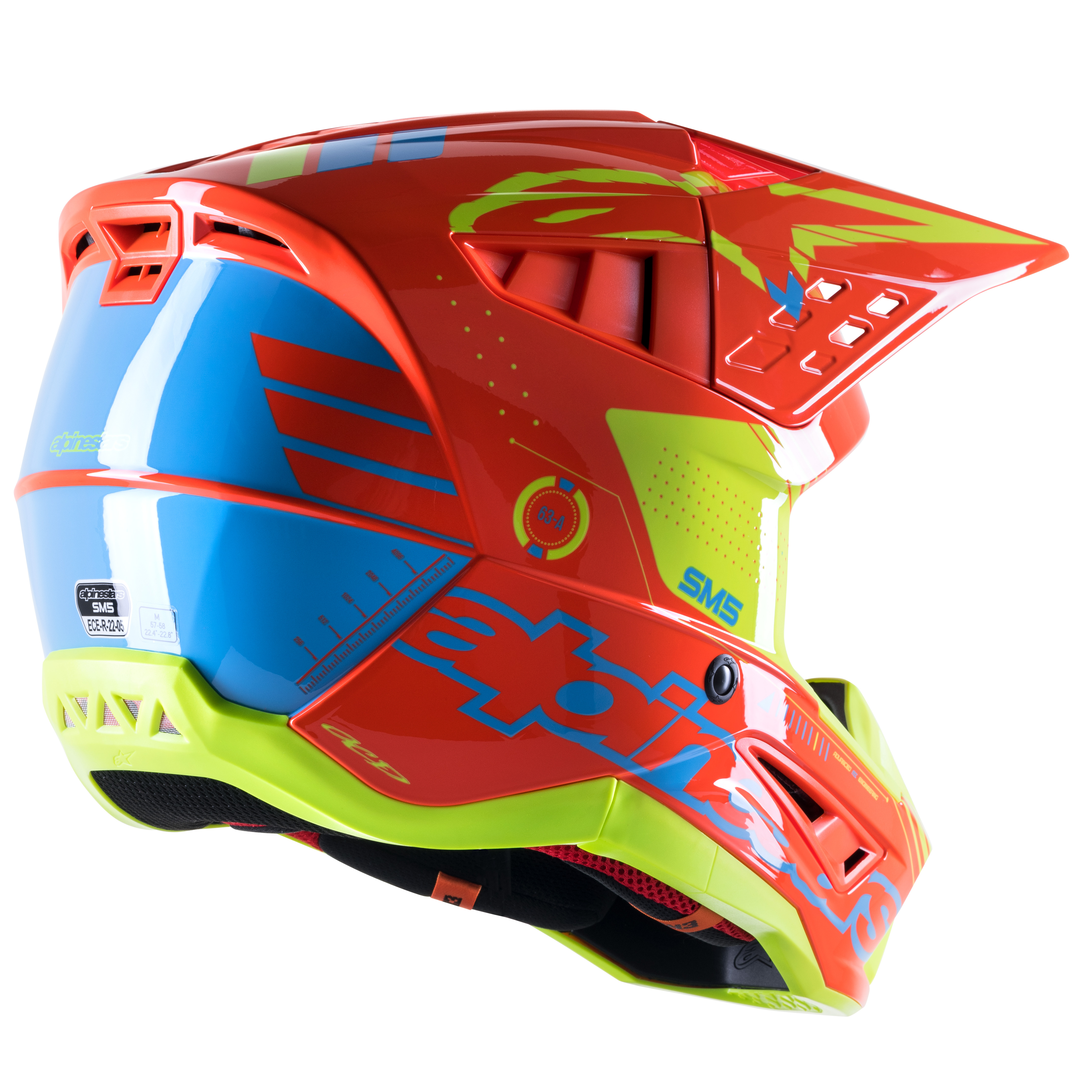Мотокрос каска ALPINESTARS SM5 ACT 2 OR/C/Y — снимка 2