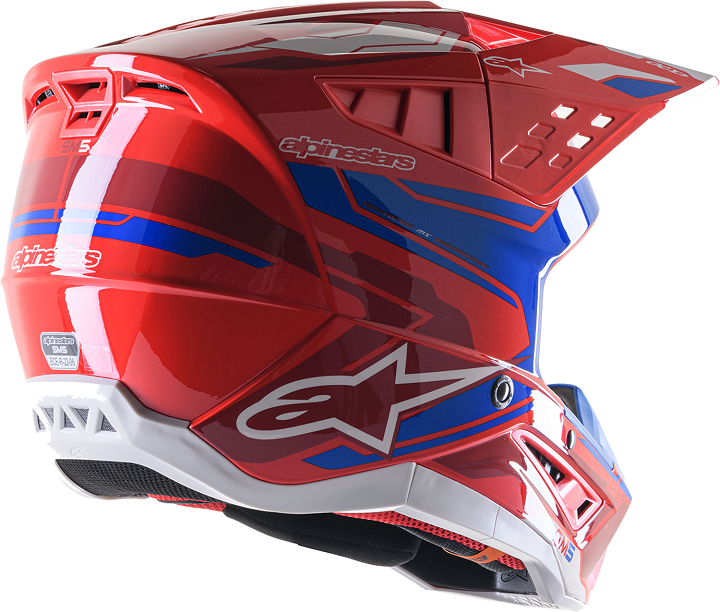 Мотокрос каска ALPINESTARS SM5 ACT 2 RED/BL — снимка 2