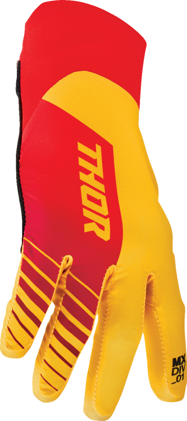 Мотокрос ръкавици THOR AGILE ANALOG YELLOW/RED — снимка 3