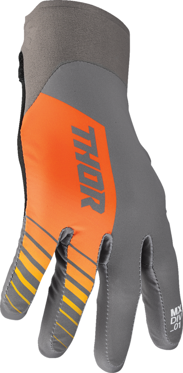 Мотокрос ръкавици THOR AGILE SOLID GRAY/ORANGE — снимка 3