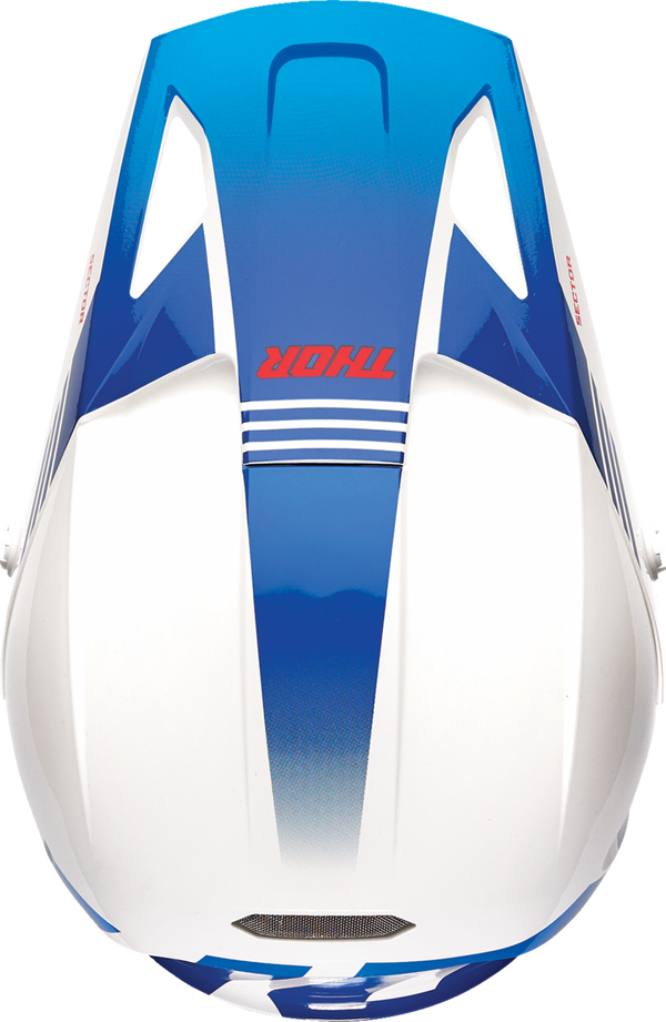 Мотокрос каска THOR SECTOR 2 CARVE WHITE/BLUE — снимка 3