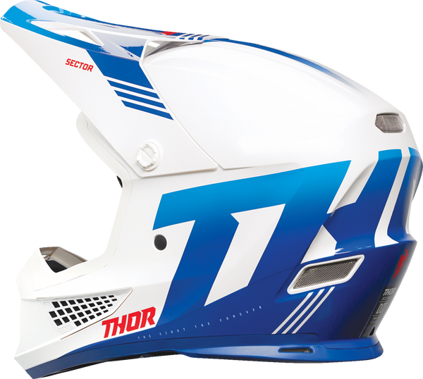 Мотокрос каска THOR SECTOR 2 CARVE WHITE/BLUE — снимка 4
