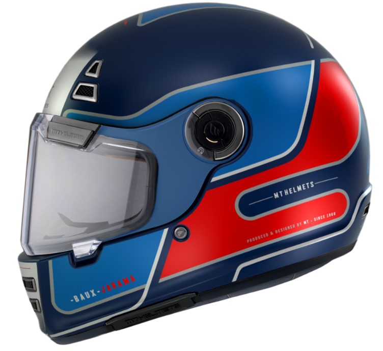 Каска MT JARAMA BAUX D7 MATT BLUE/RED — снимка 2