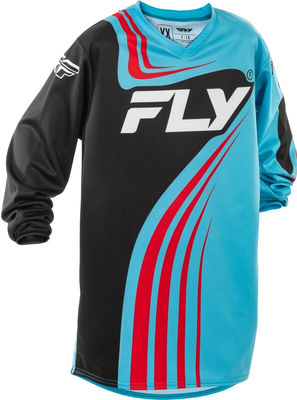 Детска мотокрос блуза FLY RACING F-16 Riding - Cyan/Black/Red 2025