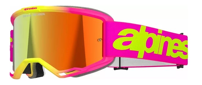 Мотокрос очила ALPINESTARS VISION 5 WORDMARK PNK/YLW MIRROR-RED