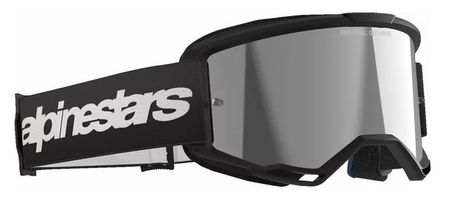 Мотокрос очила ALPINESTARS VISION 3 WORDMARK BLK MIRROR-SIL — снимка 2