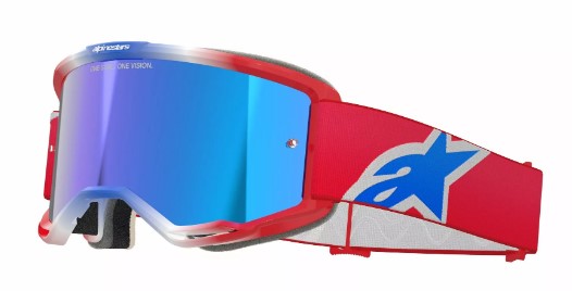 Мотокрос очила ALPINESTARS VISION 5 CORP RED/WT/BL MIRROR-BLUE_3