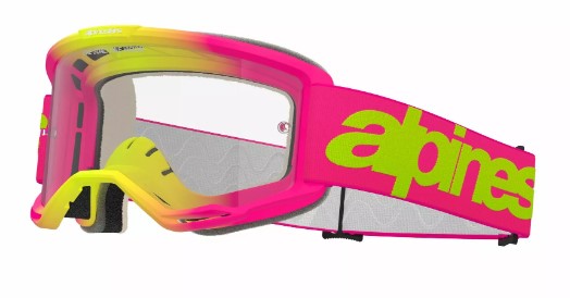 Мотокрос очила ALPINESTARS VISION 5 WORDMARK PINK/YLW CLEAR — снимка 2