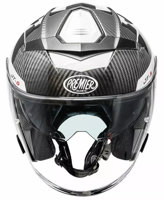 Скутерова каска Premier JT5 Carbon MA 8 BLACK/WHITE — снимка 5