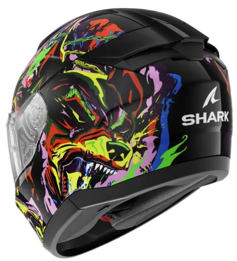 Каска SHARK RIDILL 2 RAGING BEAST Black Violet Yellow — снимка 3