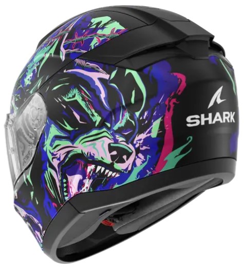 Каска SHARK RIDILL 2 RAGING BEAST Blue/Violet/Pink — снимка 3