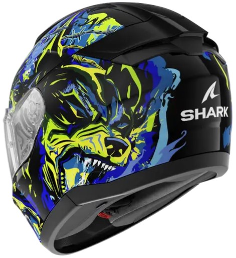 Каска SHARK RIDILL 2 RAGING BEAST Black Blue Green — снимка 3