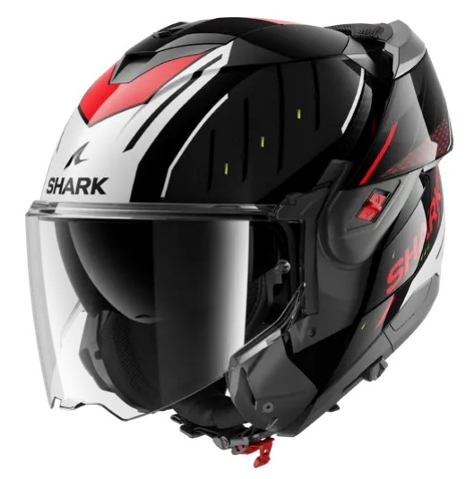 Модуларна каска SHARK OXO RYDGER Black/Silver/Red — снимка 3